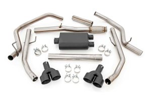 Chevrolet Silverado 1500 Performance Exhaust - Rough Country - Dual Cat-Back - Black - '19-'24